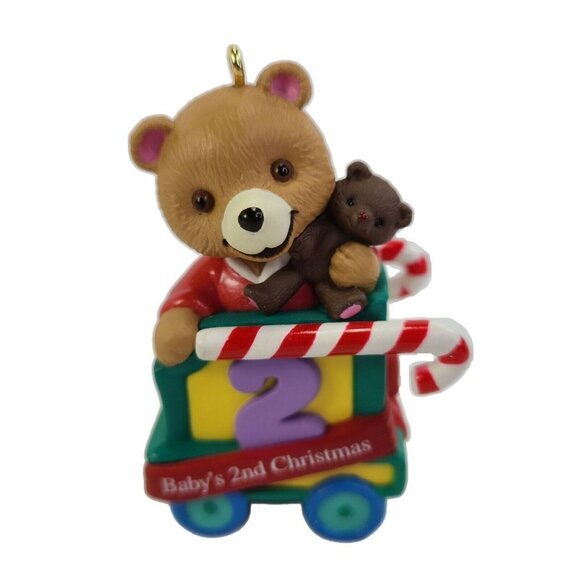 Hallmark Ornament Babys Second 2nd Christmas Child Age Coll Bear QX6921 2000 Vtg - Picture 1 of 12
